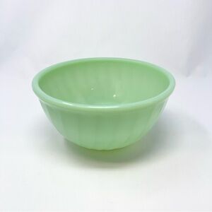 Anchor Hocking Vintage Fire King Jadeite Swirl Bowl 6” Rare Collectible